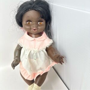 🤎RARE Vintage Shindana  Baby Cute Black Doll, 1968 Beautiful Black Hair 13”